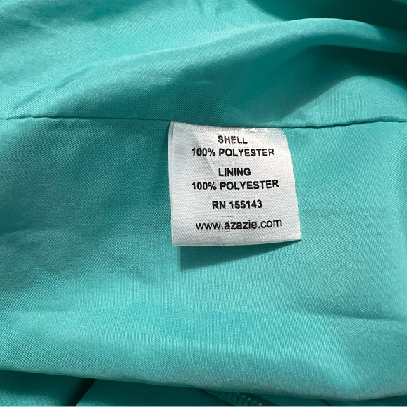 Azazie Aqua One Shoulder Maxi Dress Size C - Custome - Picture 14 of 14